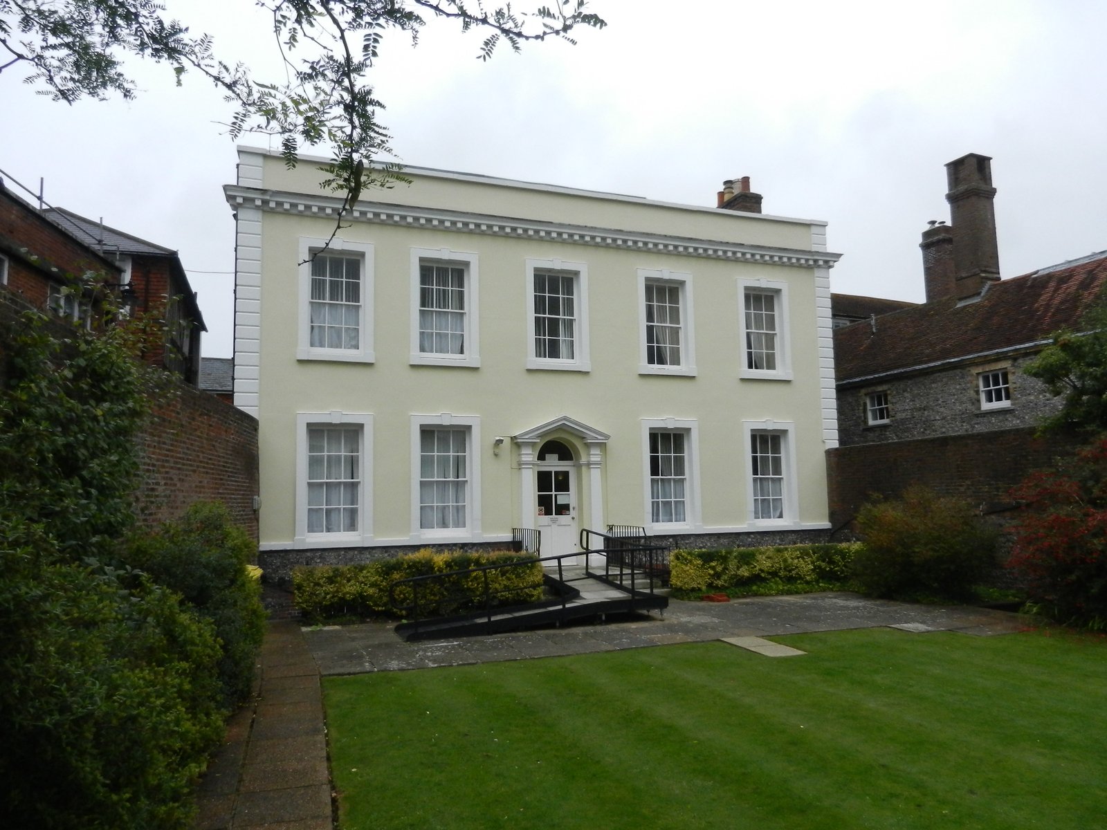 Large white Victorian building in Lewes